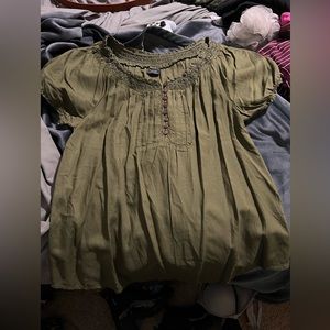 Faded Glory Olive Green Blouse